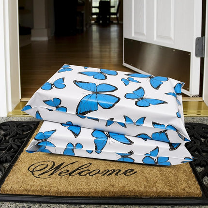Vapulcio Thank You Poly Mailers 14.5x19 Inch 50 Pcs - Butterfly Printed Shipping Bags for Clothing - Waterproof and Tear Resistant Mailing Envelopes - Self-Sealing Packaging Bags for Small Business