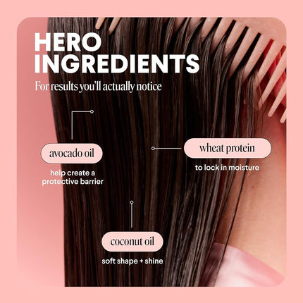 MONDAY HAIRCARE Smooth Conditioner, for Frizzy, Coarse, and Curly Hair, Made from Coconut Oil, Shea Butter, & Vitamin E, 100% Recyclable Bottles, Pink