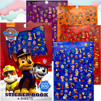 Over 300 Years Old Paw Patrol Sticker Book - Perfect for Gifts, Parties, Treats, Rewards, Scrapbooking, Kids Crafts, Classrooms,