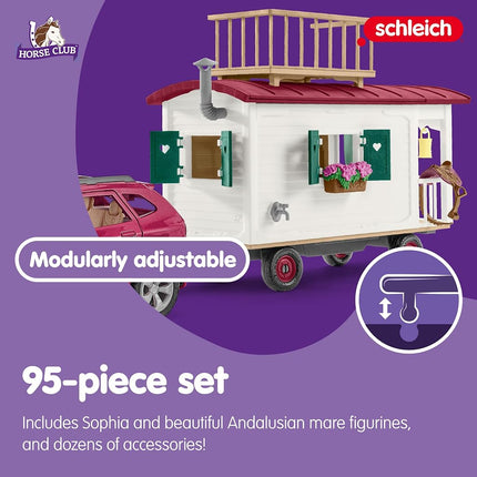 Schleich Horse Club - 95Pc Sofia's Secret Camper w/ Horse Playset | 42593