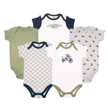 Lot de 3 bodys en coton Hudson Baby pour bébé, motif motocross, 6-9 mois