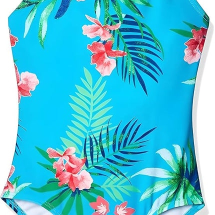 Maillot de bain une pièce de sport de plage Kanu Surf Chloe pour filles, Leonie Floral Aqua 14
