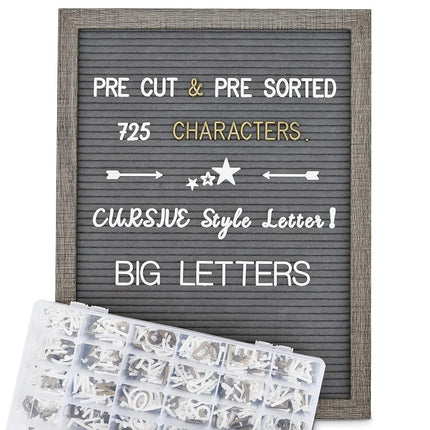 Felt Letter Board 12x16 Inch Rustic Wood Frame,Pre