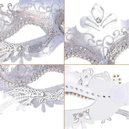 Hoshin Masquerade Mask, Mardi Gras Deecorations Venetian Masks for Womens (Sliver)