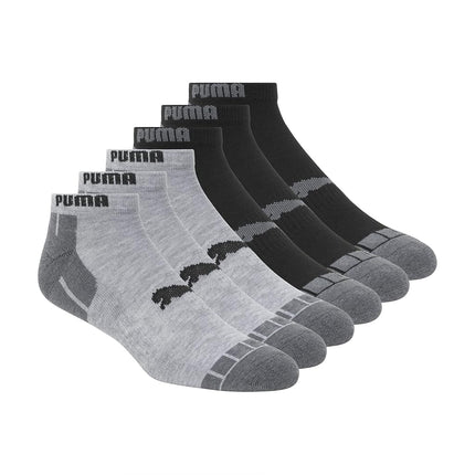 PUMA mens 6 Pack Low Cut running socks, Grey, 13-1