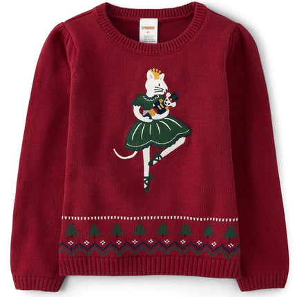 Gymboree Girls and Toddler Long Sleeve Sweaters, Cozy Nutcracker, 6