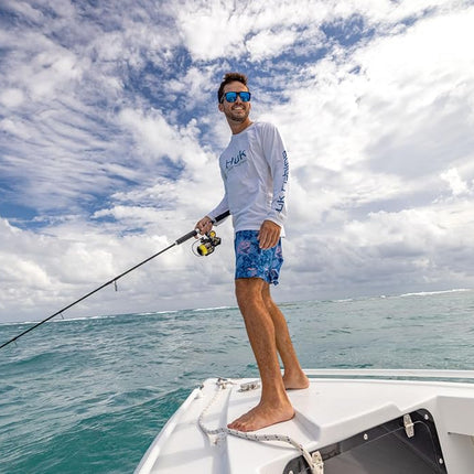 HUK Men's Pursuit Vented Long Sleeve, 30 UPF Fishing Shirt, White 2.0, Large