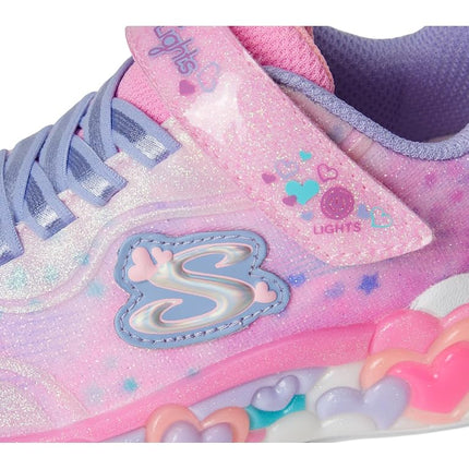 Skechers Baby Girl's Eternal Heart Lights Casual Shoes, Light Pink Sparkle Mesh/Multi Trim, 9 UK