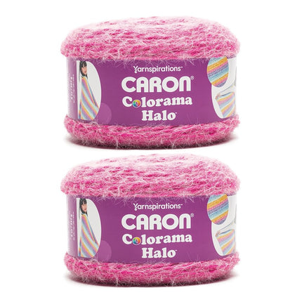 Caron Colorama Halo Striped - 2 Pack of 481 Yards/8 oz Hot Pink 71% Acrylic 18% Nylon 11% Polyester Yarn