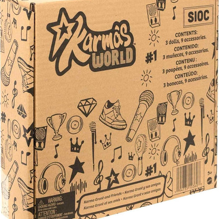 Mattel Karma's World Dolls and Accessories, 3-Pack Set Includes Mattel Karma, Winston and Switch Dolls