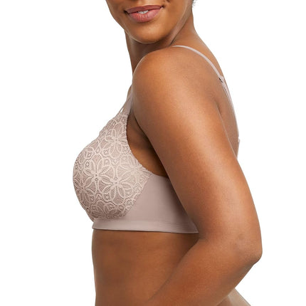 Maidenform Women's, Pure Comfort Soft Support Wireless Longline, Wirefree Comfortable Lace Bra, Evening Blush, S