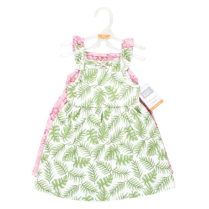 Vestidos de algodón para bebé niña Hudson, diseño de hoja de palma, de 12 a 18 meses