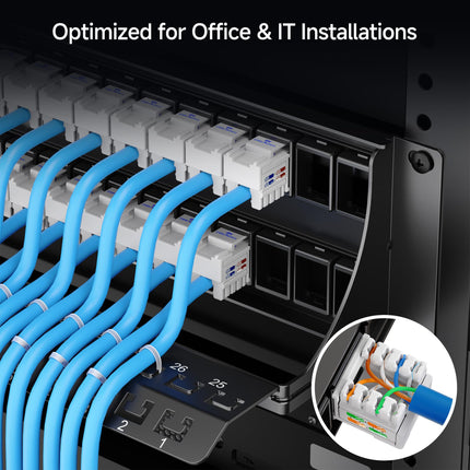 Cable Matters Panel de Conexión Keystone de 48 Puertos 2U Montable en Rack o Pared con Gestión de Cables y Barra de Soporte, Panel de Conexión Vacío de 19 Pulgadas para Conectores Keystone