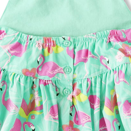 Gymboree Vestido Halter para Niña y Bebé, Flamencos Acua, 12-18 Meses
