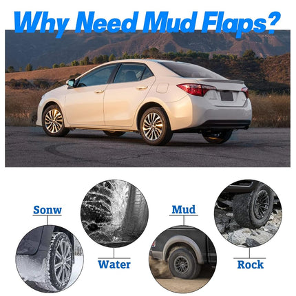 BDFHYK Mud Flaps Splash Guards 4PCS Front & Rear Side Mud Guards Compatible with Toyota Corolla 2014-2017 11th gen Without OEM Fender Flares