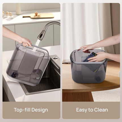 DREO 8L Smart Humidifiers for Bedroom 600ft�, 80H Runtime Warm&Cool Supersized Mist Humidifier for Large Room Indoor, Quiet Whole House humidifier for Baby, Plants, with Alexa/Google, Black, HM717S