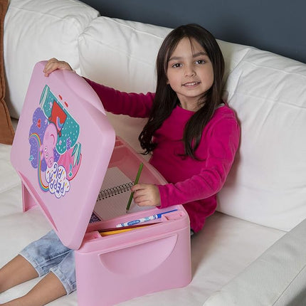 Peppa Pig Kids Lap Desk with Storage - Folding Lid and Collapsible Design - Portable for Travel or use in Bed at Home - Great for Writing, Reading or Other School Activities