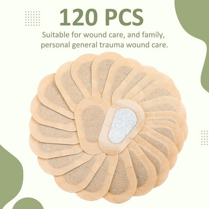 120 Pcs Adhesive Eye Patches, Eye Patches for Adults Eye Pad Disposable Eyepatch Latex Free Adhesive Bandages for Baby Kids (Nude,3 x 2 Inch)