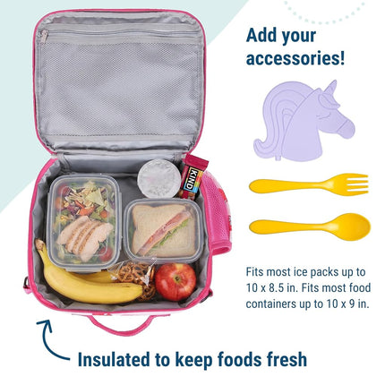 Wildkin Kids ECO rPET Insulated Lunch Box – Keeps Food Hot or Cold, Easy-Clean Lining, Mesh Pockets & BPA-Free – Boys & Girls, Ideal for School, Travel & Daycare – Strawberry Patch