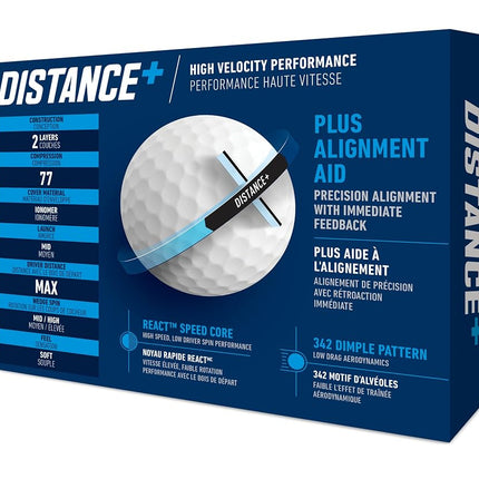 Taylormade Distance+ Golf Balls, White (Pack of 12)