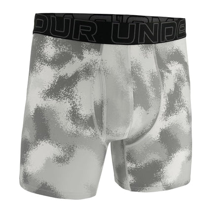 Under Armour Men's Performance Tech Boxerjock Brief Underwear, 6" Inseam, All-Day Comfort & Ultra-Soft, 1-Pack, White Diffuse Print, 5XL