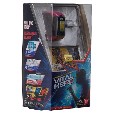 Bandai Namco - Digimon Vital Hero Monitor de actividad interactivo/Reloj digital/Mascocta virtual (Rojo)