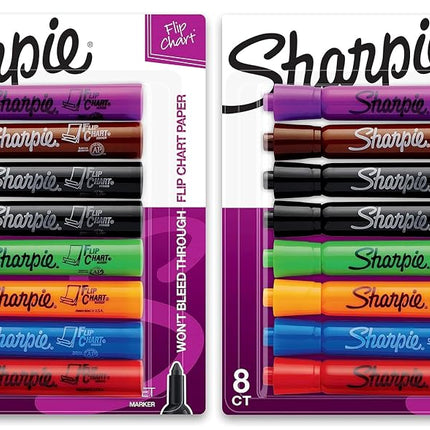 SHARPIE Flipchart Markers Round Tip Assorted Colours (Pack of 2)