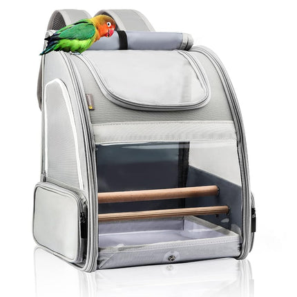 Texsens Bird Carrier Backpack - Pet Travel Cage wi