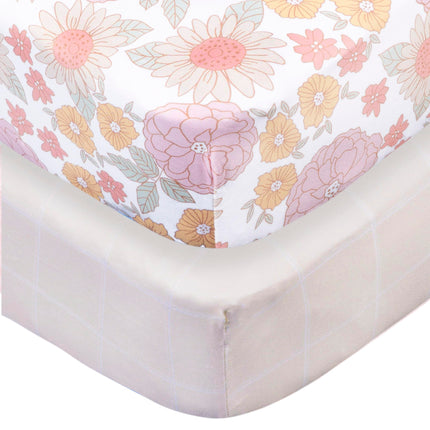 Gerber Baby Unisex 2-Pack Knit Crib Sheet, Retro F