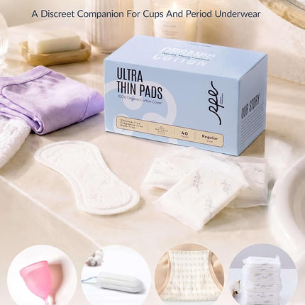 Rpe Life 100% Organic Panty Liners for Women-120ct, Ultra Thin Cotton Cover, Regular Pantiliners, Light Absorbency, Unscented Barely There Pantie Liners (Regular Liner, Size 1, 120ct)