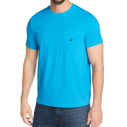 Nautica Men's Solid Crew Neck Short-Sleeve Pocket T-Shirt, Hawaiian Ocean, XL