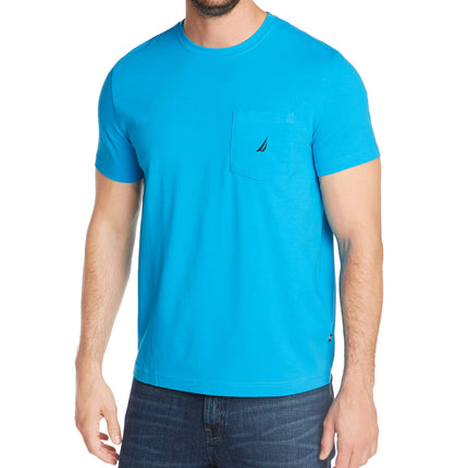 Nautica Men's Solid Crew Neck Short-Sleeve Pocket 