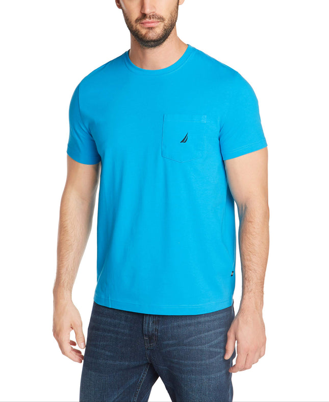 Nautica Men's Solid Crew Neck Short-Sleeve Pocket 