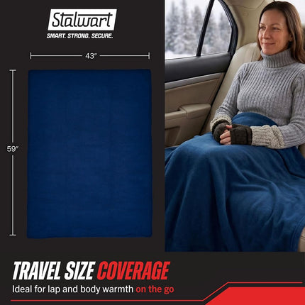 Couverture chauffante électrique à carreaux bleus Stalwart 12 volts pour voiture