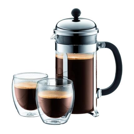 Bodum Chambord 8-Cup Coffee Maker, 34-Ounce, Matte Chrome