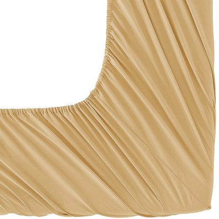 Elegant Comfort Luxurious Wrinkle Resistant 1500 Thread Count Egyptian Quality 1-Piece Fitted Sheet All Around Elastic -Deep Pocket- Ultra Soft Bottom Fitted Sheet, Full, Camel-Gold