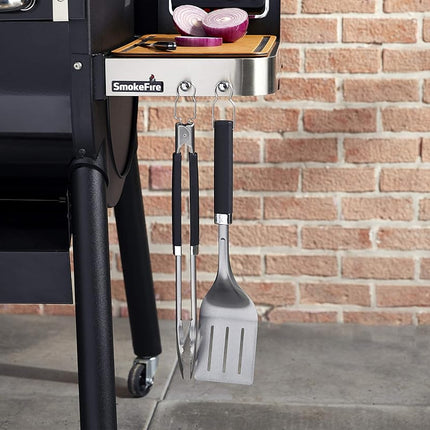 Weber 6772 Precision 3-Piece Grilling Tool Set, Black/Silver