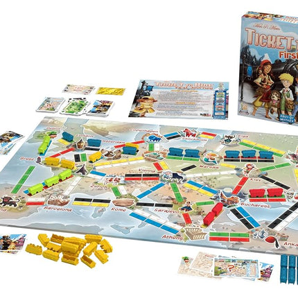 Days of Wonder | Ticket to Ride Europe First Journey | 2-4 Players, Ages 6+