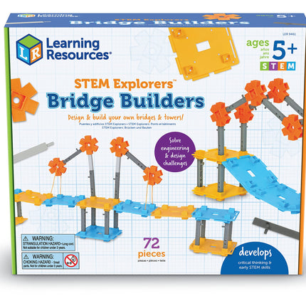 Learning Resources STEM Explorers Bridge Builders, 72 Pieces, Ages 5+, Building Toys, Kits, Projects, Build It Yourself Toys