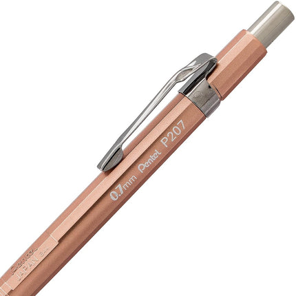 Pentel Sharp Mechanical Pencil, 0.7mm Metallic Copper Barrel, Box of 12 (P207MY)