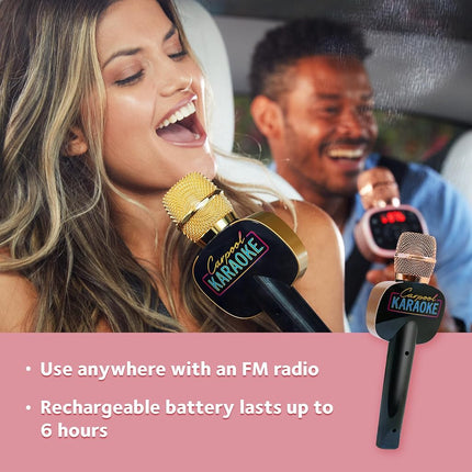 Carpool Karaoke Machine for Kids & Adults, Carpool Karaoke The Mic 2.0 - Wireless & Bluetooth Karaoke Microphone with Voice Changing Sound Effects as White Elephant Gift - Rose Gold