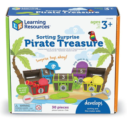 Learning Resources Sorting Surprise Pirate Treasure, Ages 3+, Colour Sorting Toy, Unlock Fine Motor Skills & Matching Fun, Gifts For Kids