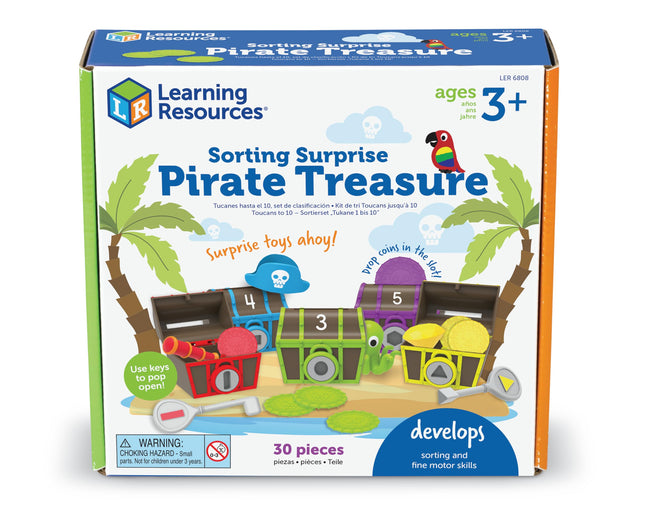 Learning Resources Sorting Surprise Pirate Treasure, Ages 3+, Colour Sorting Toy, Unlock Fine Motor Skills & Matching Fun, Gifts For Kids