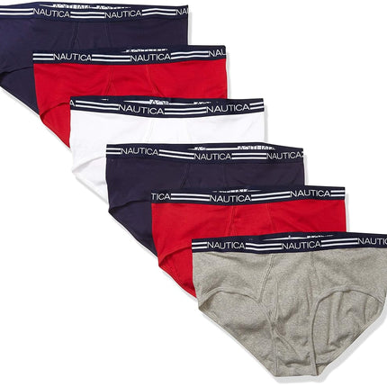 Nautica Men's Classic Cotton Fly Front Briefs, Pea