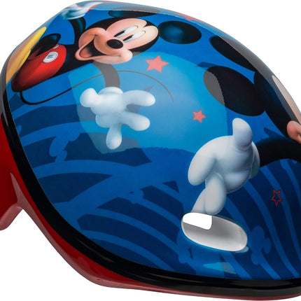 Casque de vélo Mickey Mouse à rayures étoilées pour tout-petit