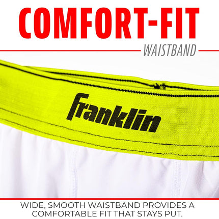 Franklin Sports Short de compression de baseball pour enfant – Sous-vêtement de compression de baseball pour enfant avec poche pour coquille – Short de baseball rembourré pour enfant – Jeune petit – Jaune