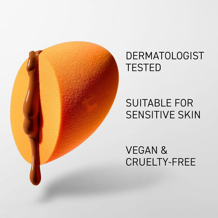 Real Techniques Miracle Complexion Sponge for Liquid & Cream Makeup, 3-Point Design for Seamless Application, Streak-Free Natural Dewy Finish, Latex-Free, Cruelty-Free, Vegan, Easy to Clean, Pack of 4