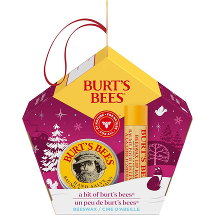 Burt's Bees Gift Set For Lip & Hand, Beeswax Lip Balm and Hand Salve in a Christmas Box, Bit of Burt's
