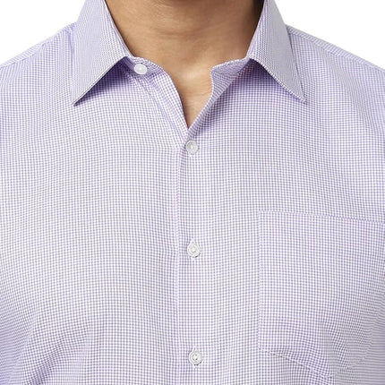 Van Heusen Men's Dress Shirt Fitted Poplin Solid, Lavender, 17" Neck 34"-35" Sleeve
