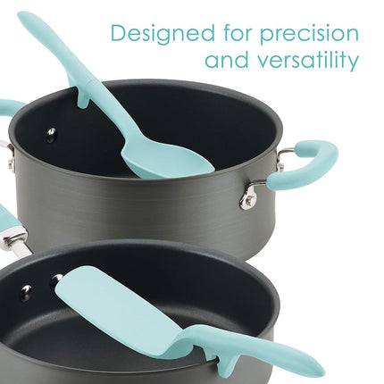 Rachael Ray 47915 3-Piece Lazy Tool Set Nylon Slotted Turner, Light Blue
